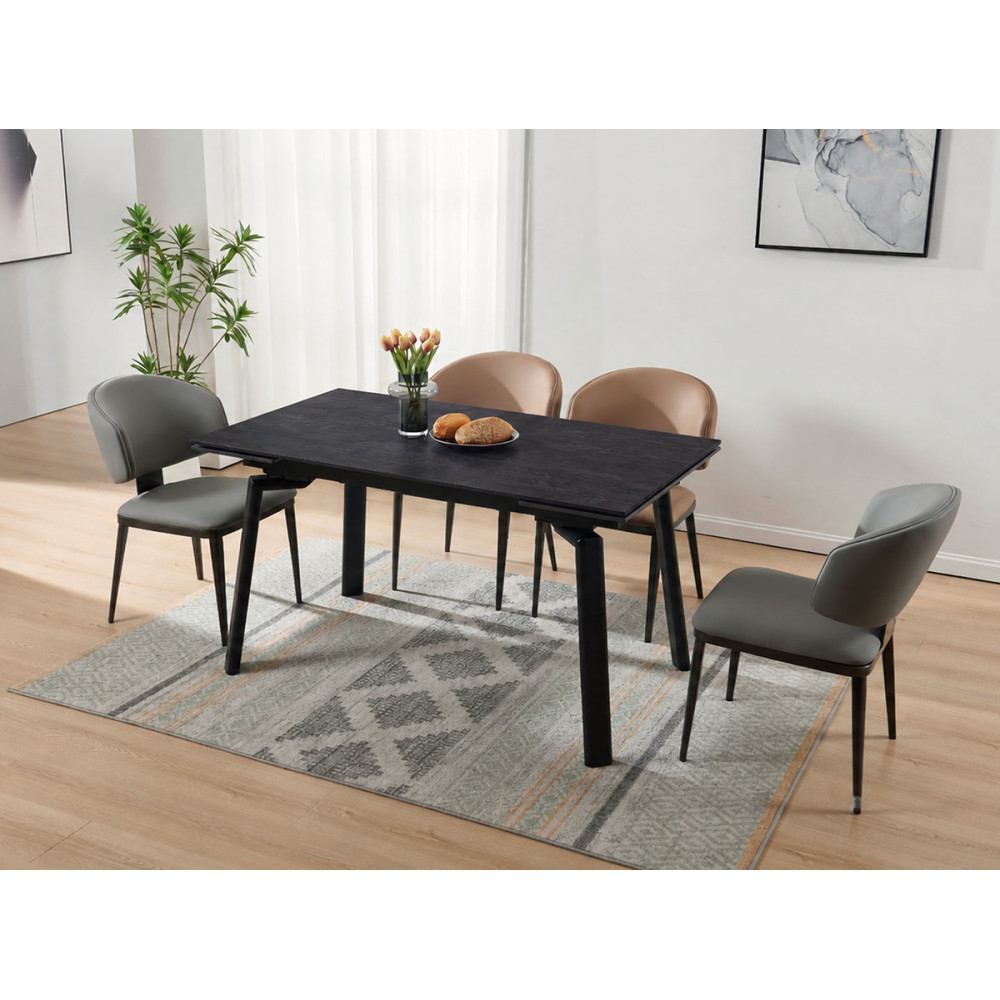 Стіл BELFORD CERAMIC 140(200)*80 чорний горіх/чорний