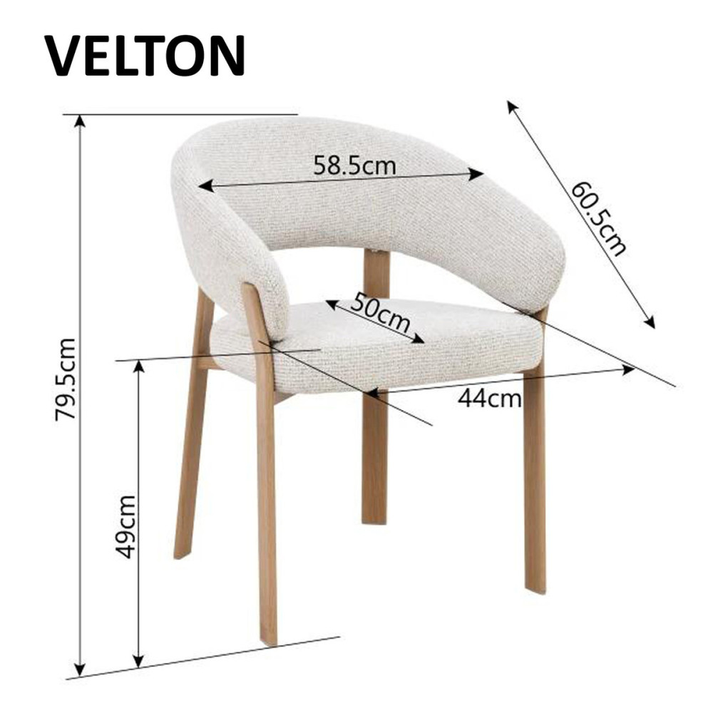 Cтілець VELTON дуб метал/беж тк.