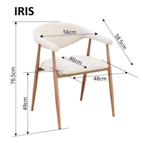 Cтілець IRIS дуб метал/світлий беж тк.