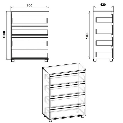 Комод 4 Компаніт