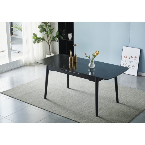Стіл Berlin Ceramic 140(180)x80 чорний мат Signal-k