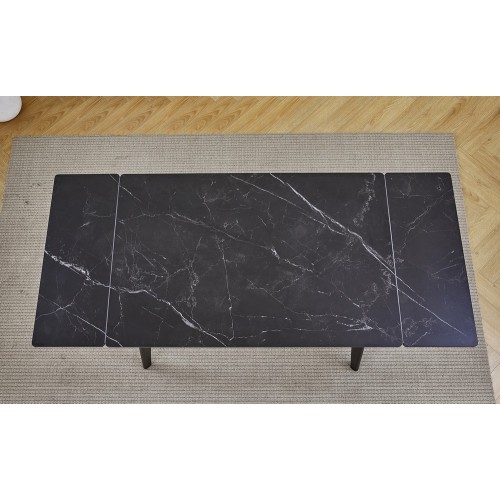 Стіл Oslo Ceramic 120(180)x80 чорний глянець/чорний каркас Signal-k